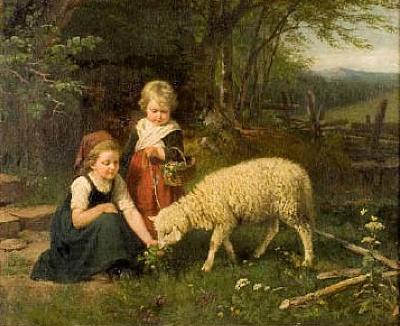 Rudolf Epp My pet lamb oil painting picture